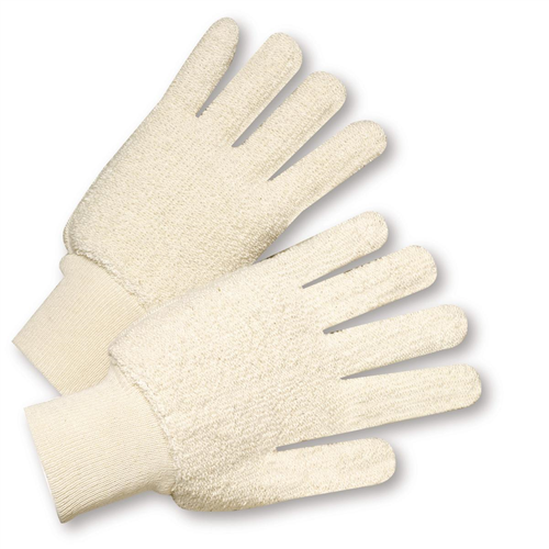West Chester T24KW Cotton Double-Palm Loop out Terry Gloves